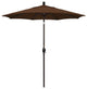 7.5' Bronze Push-Button Tilt Crank Lift Aluminum Umbrella, Olefin, Teak