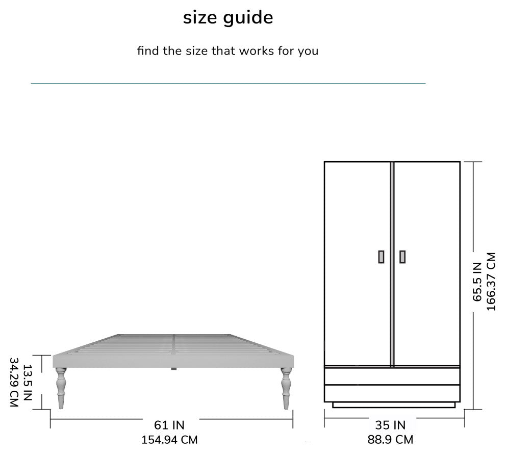 Rhonda Platform Bed, Natural, Queen