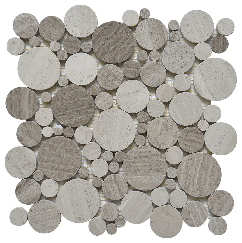 11"x11" White Oak, Mixed Rounds, Polished, Set of 50