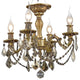 Elegant Rosalia Flush Mount, French Gold Finish With Royal Cut Crystal