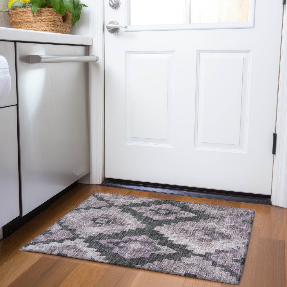 Machine Washable Indoor/Outdoor Chantille ACN1894 Violet 1'8" x 2'6" Rug