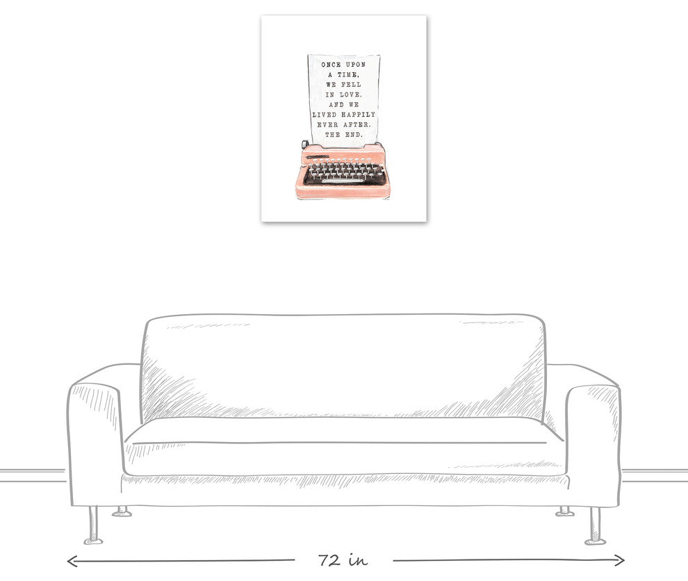 Typewriter Love Story 24x30 Canvas Wall Art