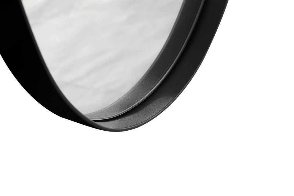 40x18" Decorative Oval Shaped Mirror, Black