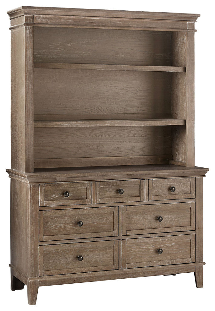 Leland 50"H Wood Bookcase, Sandwash
