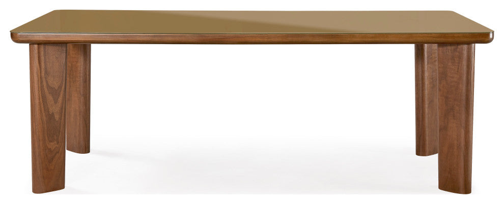 Oani Walnut and Glass Dining Table, Long