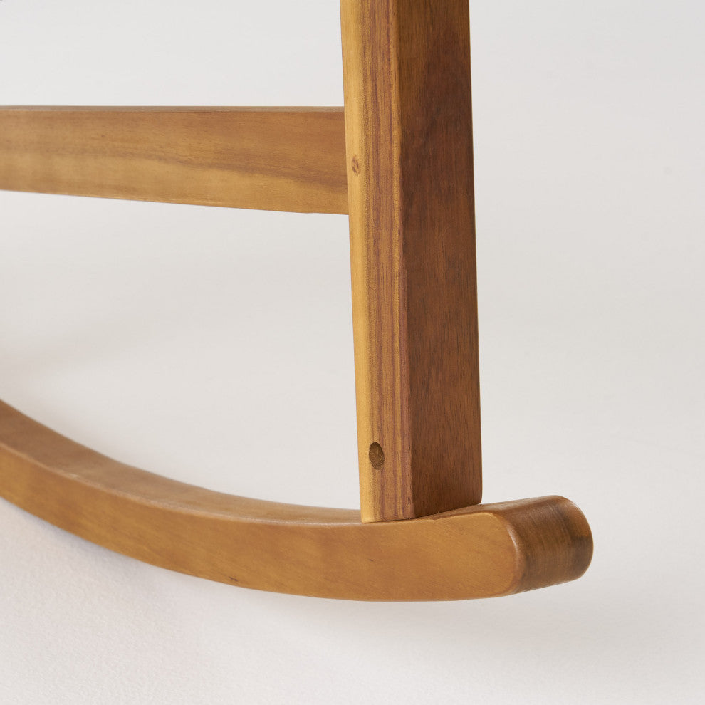 Myrna Outdoor Acacia Wood Rocking Chair, Teak Finish