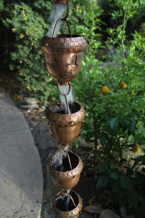 Autumn Oak Rain Chain With Installation Kit, 13 Foot