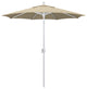 7.5' Matted White Push-Button Tilt Crank Aluminum Umbrella, Beige Pacifica