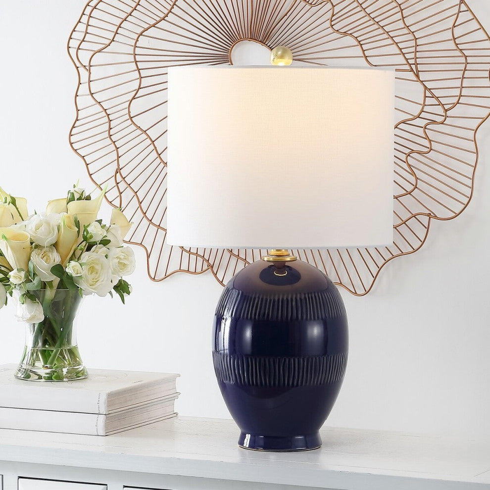 Safavieh Liney Table Lamp Blue Crackle