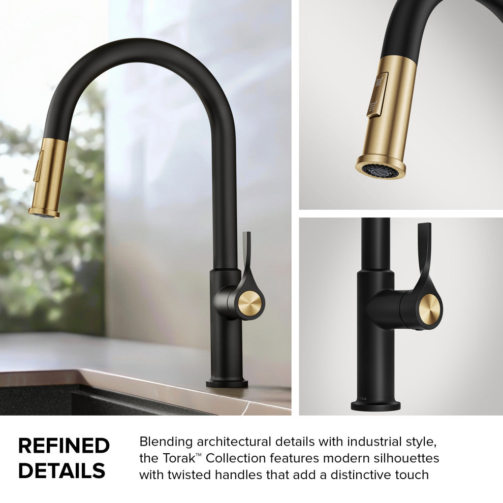 KRAUS Torak 2-Function Single Handle Pull Down Kitchen Faucet SFBBMB