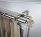 Bailey 1" Diameter Double Curtain Rod, Satin Nickel, 66-120"