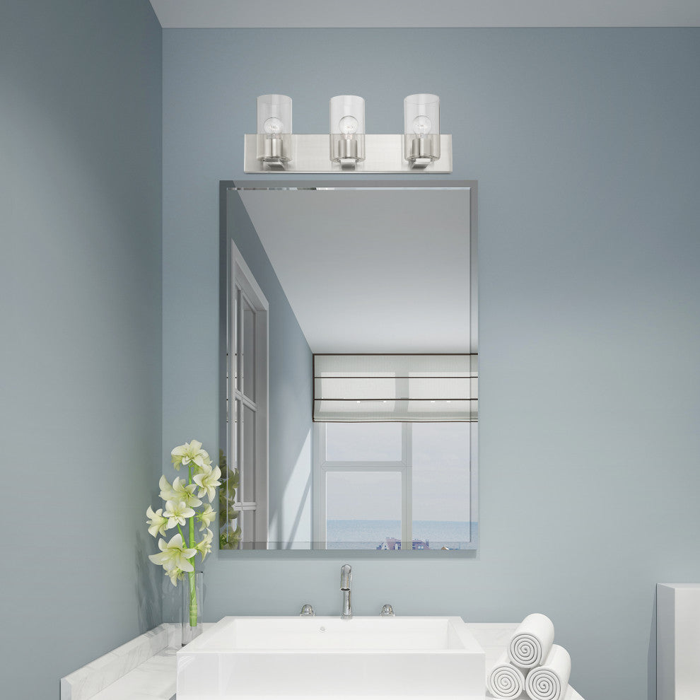 Livex Lighting Zurich 3 Light Brushed Nickel Vanity Sconce