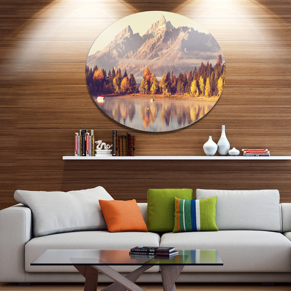 Grand Teton National Park, Landscape Disc Metal Wall Art, 36"