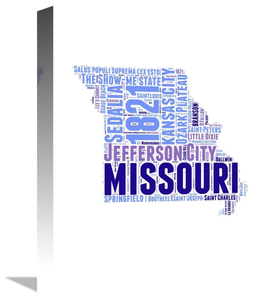 "Missouri Word Cloud Map" Fine Art Print