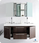 Opulento Gray Oak Modern Double Sink Bathroom Vanity, Faucet FFT3076CH
