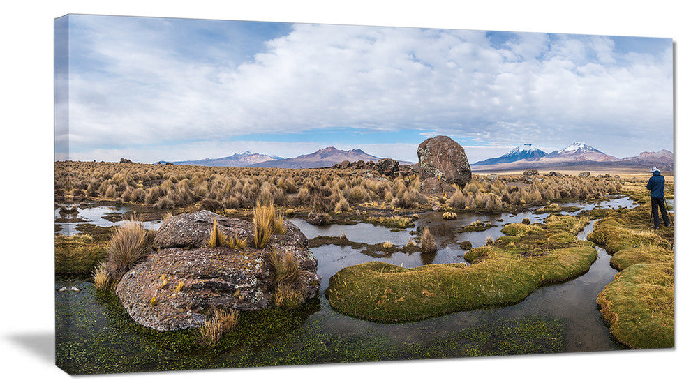 "Bolivia Volcanoes Panoramic View" Landscape Print Wall Art, 40"x20"
