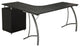 L- Shaped Computer Desk With File Cabinet and Storage-Espresso