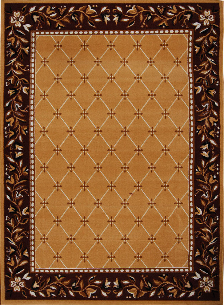 Home Dynamix Premium Aydin Area Rug 7'8"x10'7", Border Sand