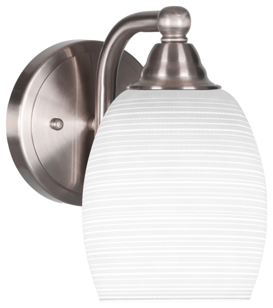 Paramount Wall Sconce, Brushed Nickel, 5" White Matrix Glass