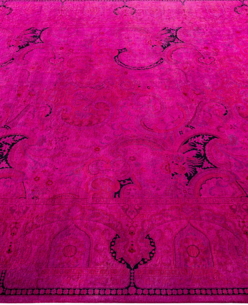 Overdyed One-of-a-Kind Hand-Knotted Area Rug Pink, 6' 1" x 9' 0"