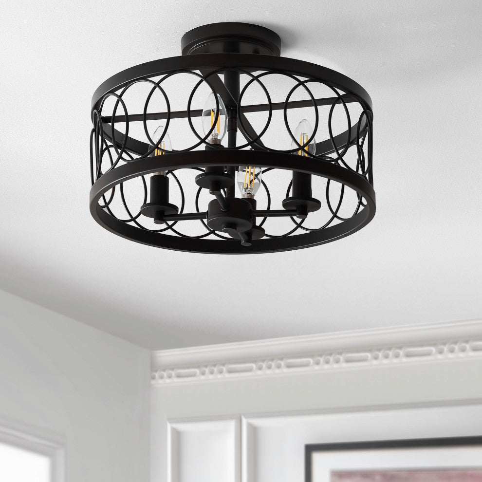 Sylvain Metal LED Semi-Flush Mount, Oil Rubbed, Oil Rubbed Bronze