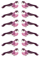 Mauve Bird Christmas Ornaments, Pink, Set of 12, 5.75"