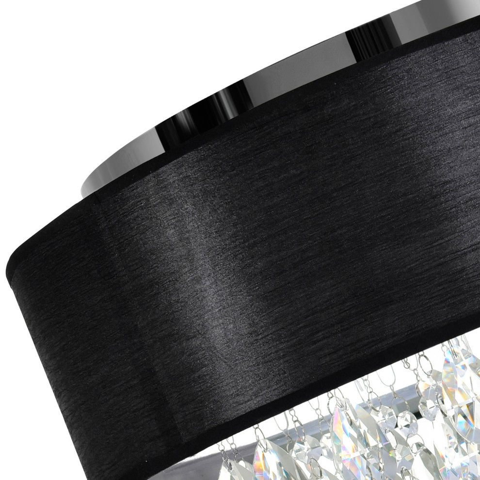 Dash Drum Shade Flush Mount, Black, 18"