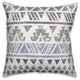 Gray and Blue Aztec Spun Poly Pillow, 18"x18"