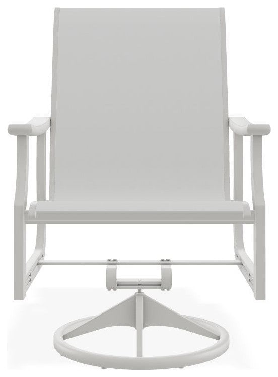 St. Catherine Sling Outdoor Swivel Rocker, White/Snow