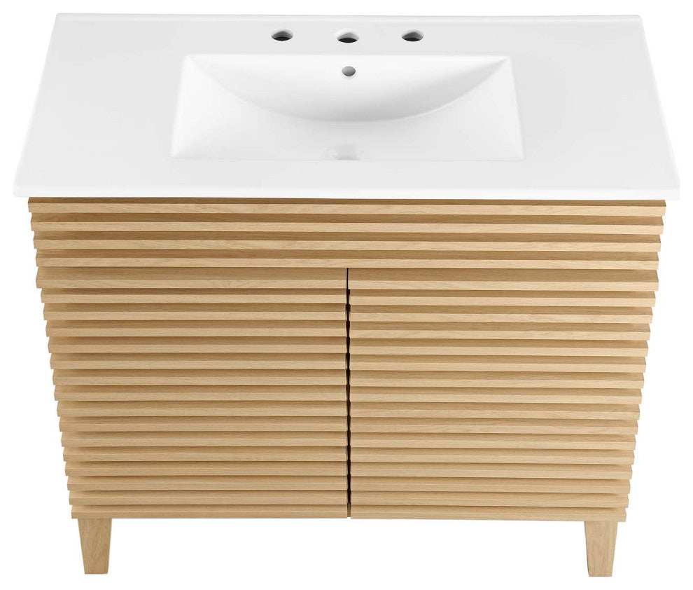 Render 36" Bathroom Vanity, Oak White