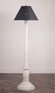 USA Handcrafted Wood Floor Lamp Textured Paint Finish, Vintage White, Punched Ti