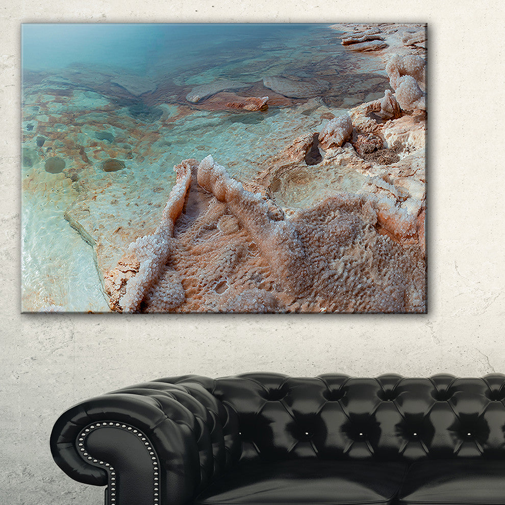 "Dead Sea Shore With Crystallized Salt" Landscape Wall Art, 60"x28", 1 Panel