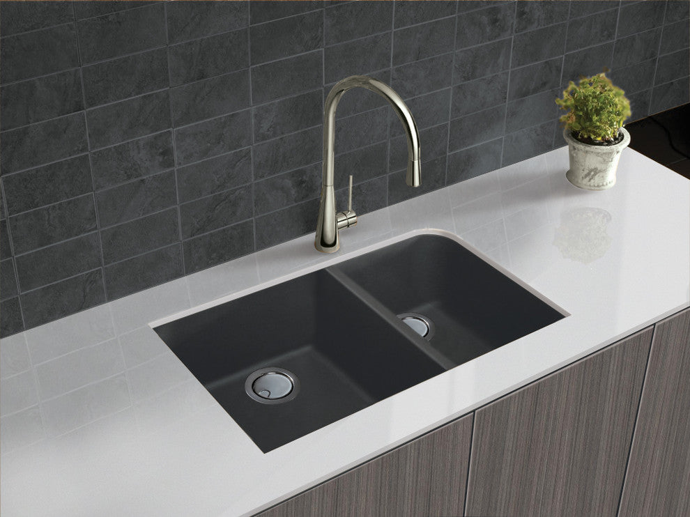 Transolid Radius Granite 31-in Undermount Kitchen Sink