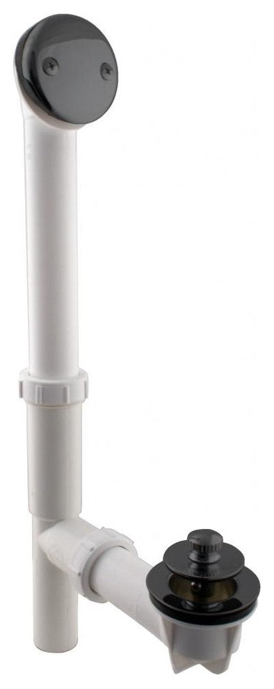 Black 1.5" Tubular Twist & Close Bath Waste In Powder Coated Flat Black, White