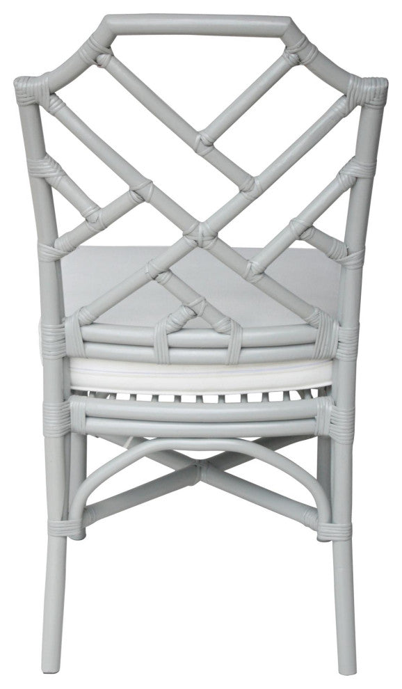 Kara Rattan Dining Side Chair, Gray, Set of 2