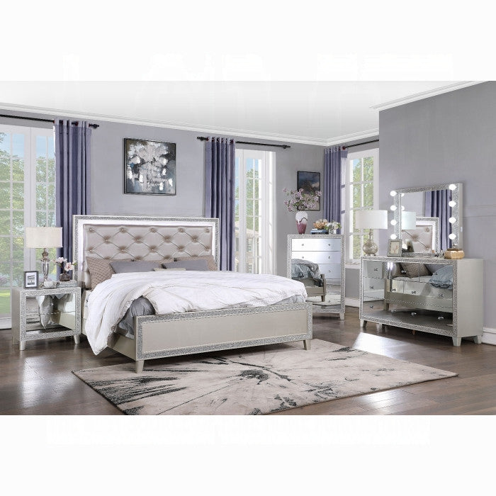 ACME Sliverfluff Eastern King Bed, PU and Champagne