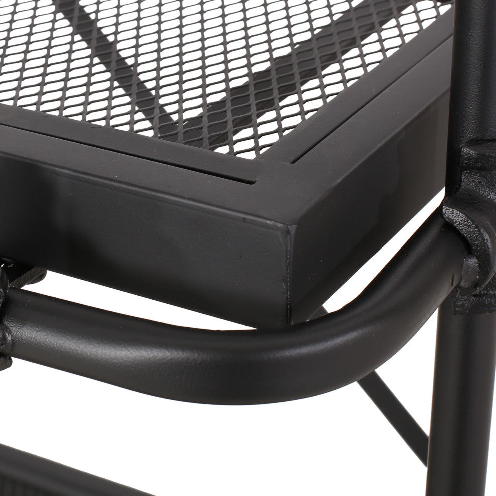 Dwayne Industrial 5 Shelf Iron Mesh Bookcase