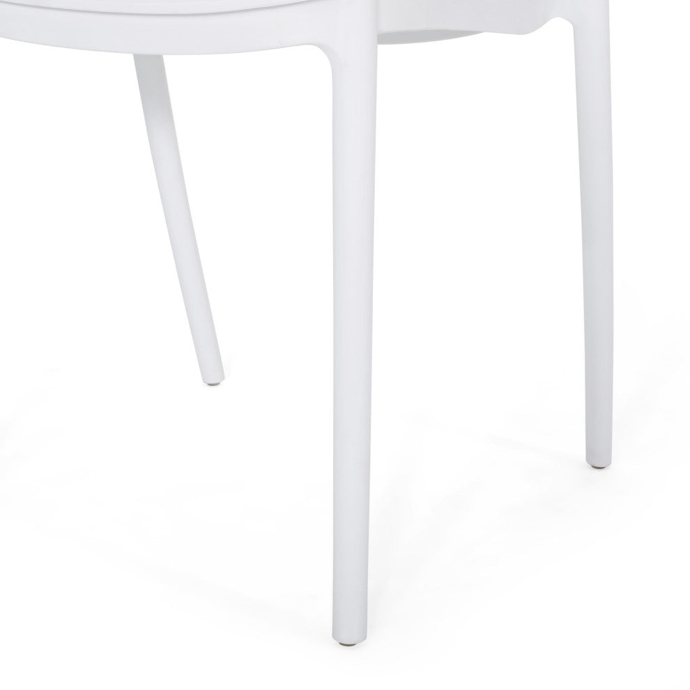 Tafton Outdoor Stacking Dining Chair, Set of 2, White