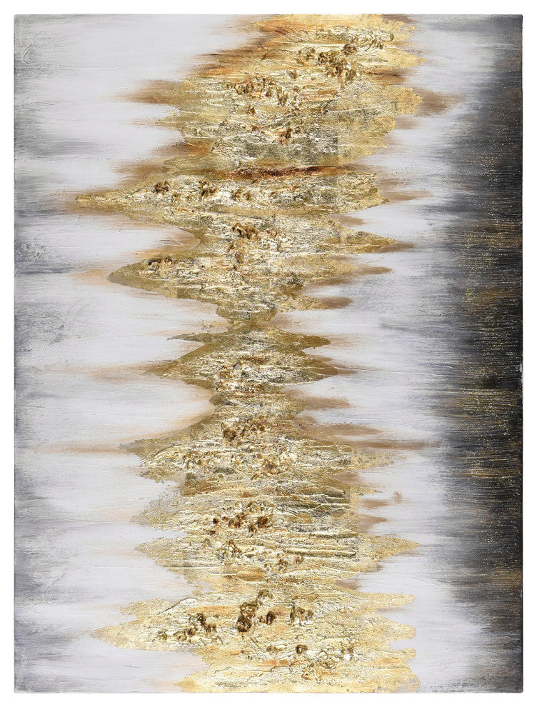 Gold Abstract Textured Metallic Hand Painted Wall Art by Martin Edwards