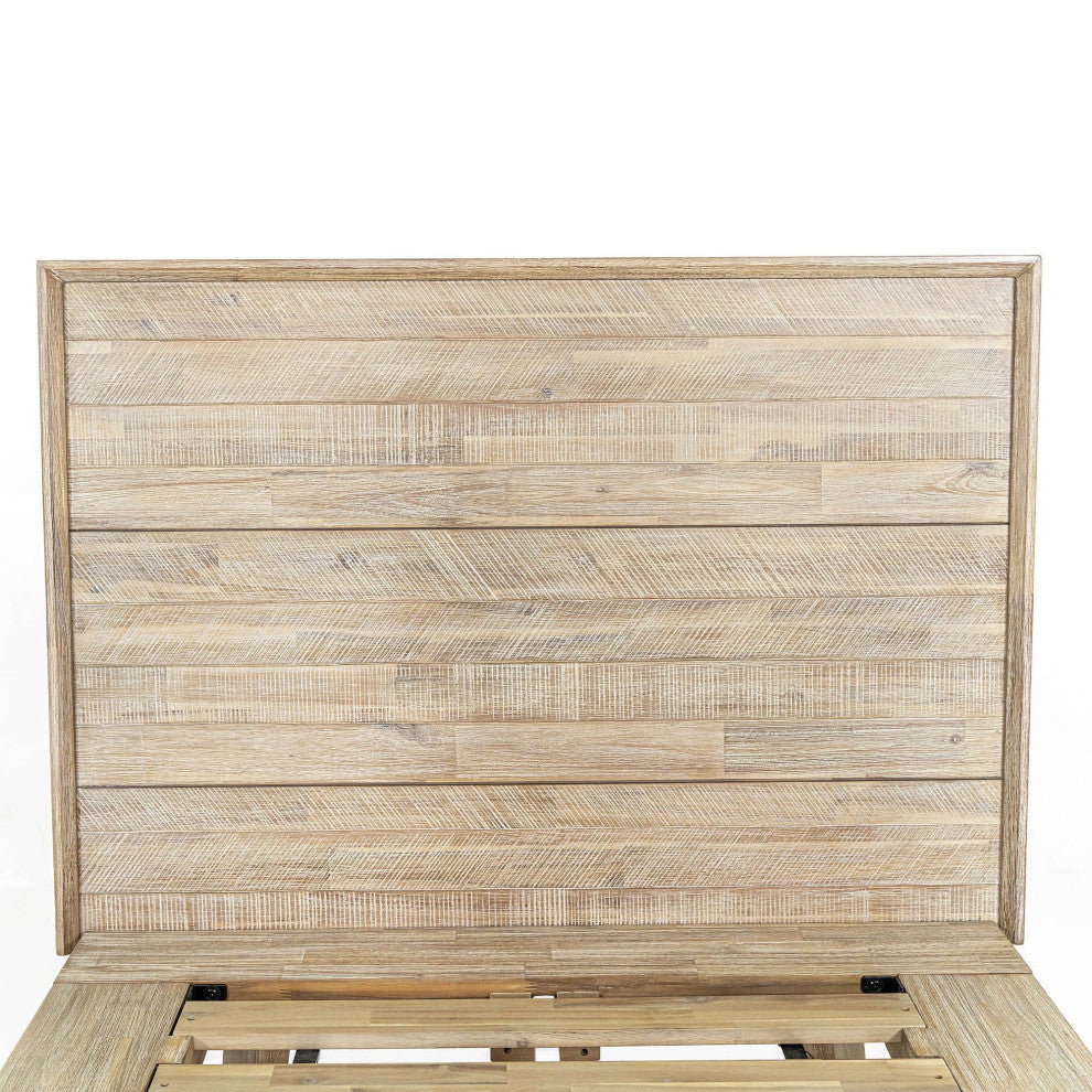 Gia Acacia Wood Panel Bed, Light Brown, Single