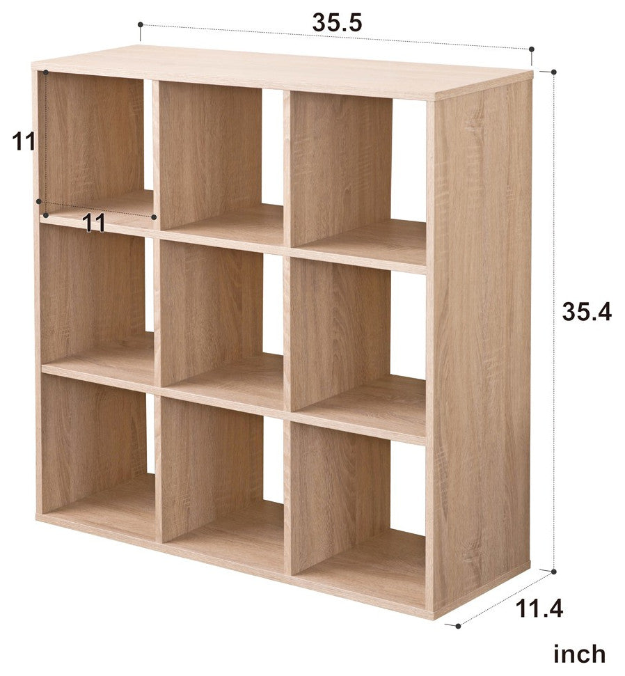 Natural Nine Grid Open Cube Storage Shelf
