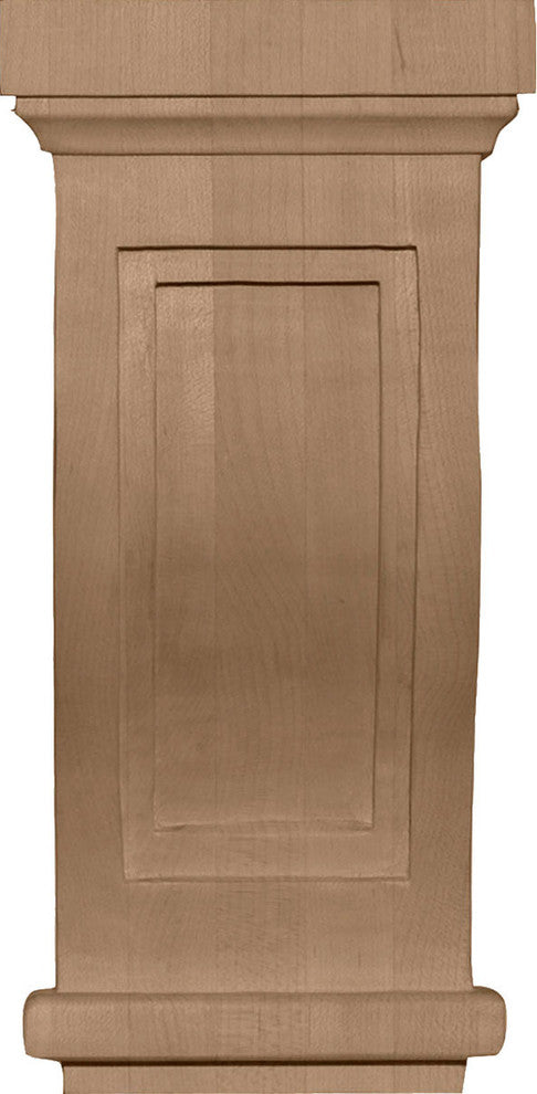 4 3/4"W x 5"D x 10"H Traditional Recessed Corbel, Red Oak