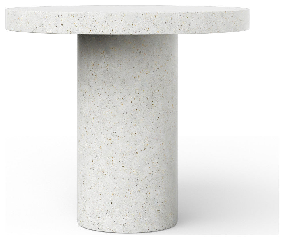 Mixx, Circa, Bar Height Dining Table, 47.25"Dia., Ivory Terrazzo