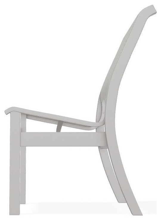 Leeward Sling Stackable Outdoor Dining Chair, Harbor/Warm Gray