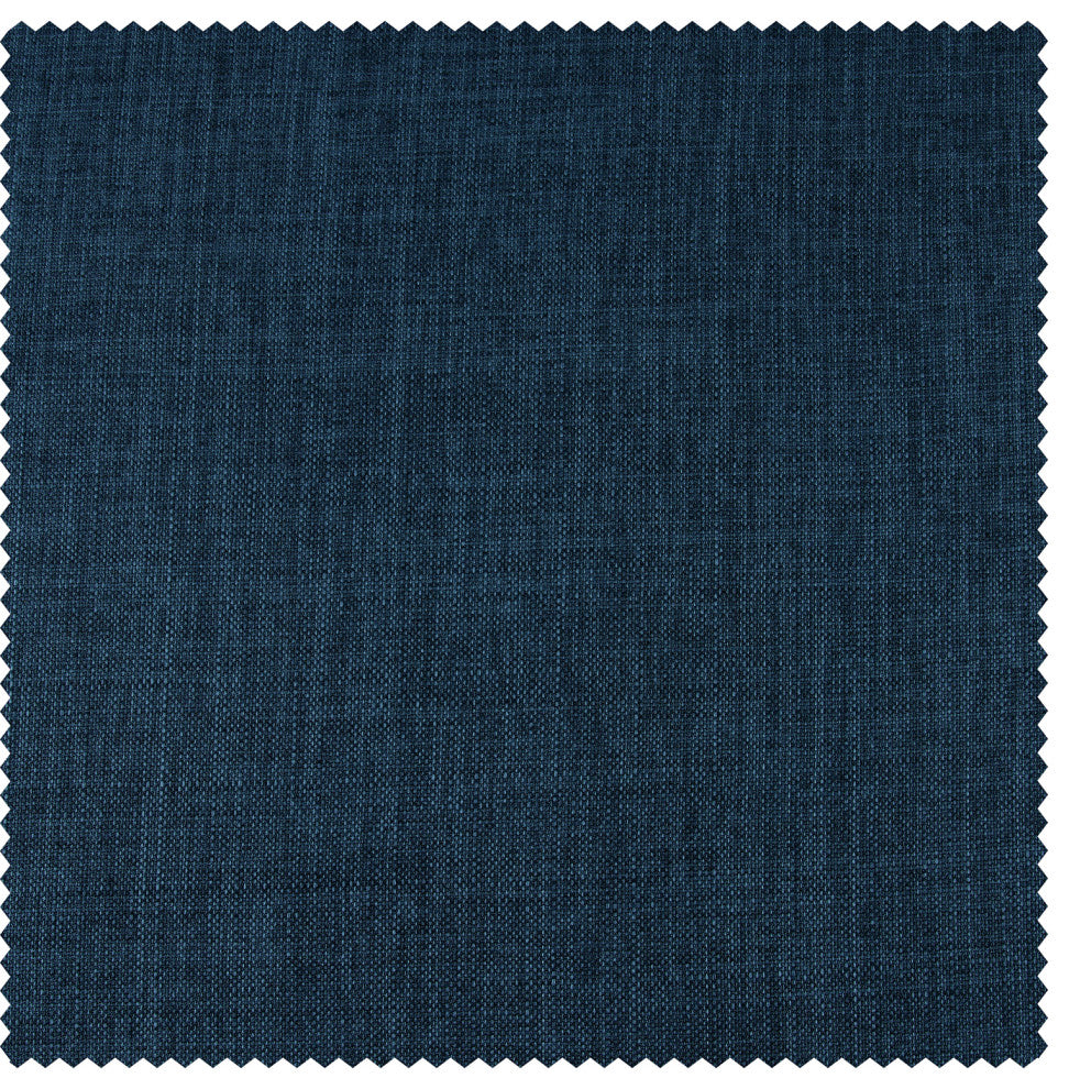 Italian Faux Linen Curtain Single Panel, Sergeants Blue, 50"x120"