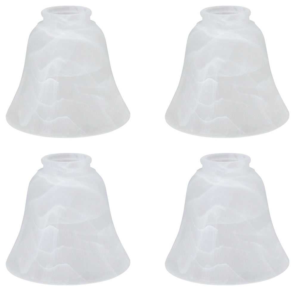 Aspen Creative 23027-4 Replacement Bell Shaped Alabaster Glass Shade 4 Pack
