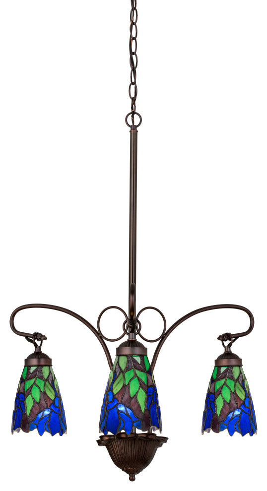 24 Wide Iris 3 Light Chandelier