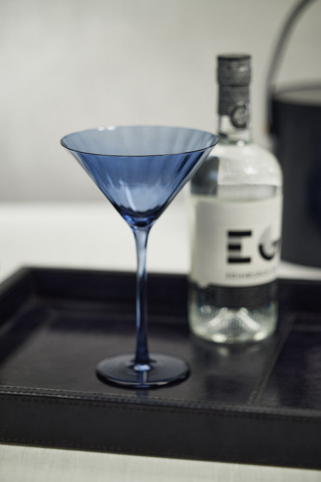 Malden Optic Martini Glasses, Set of 4, Blue Azure