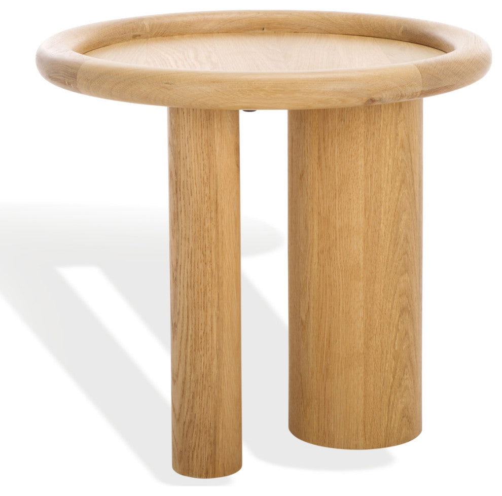 Safavieh Couture Madelynn Round Wood Accent Table, Natural