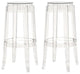 Acrylic Ghost Stools, Set of 2, Smoke, Bar Height